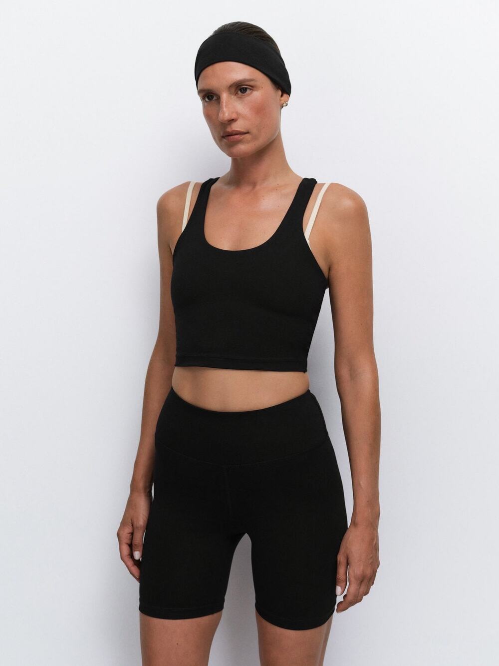 NWT MATE the Label Organic Stretch Biker Shorts M Black 6” High Rise GOTS